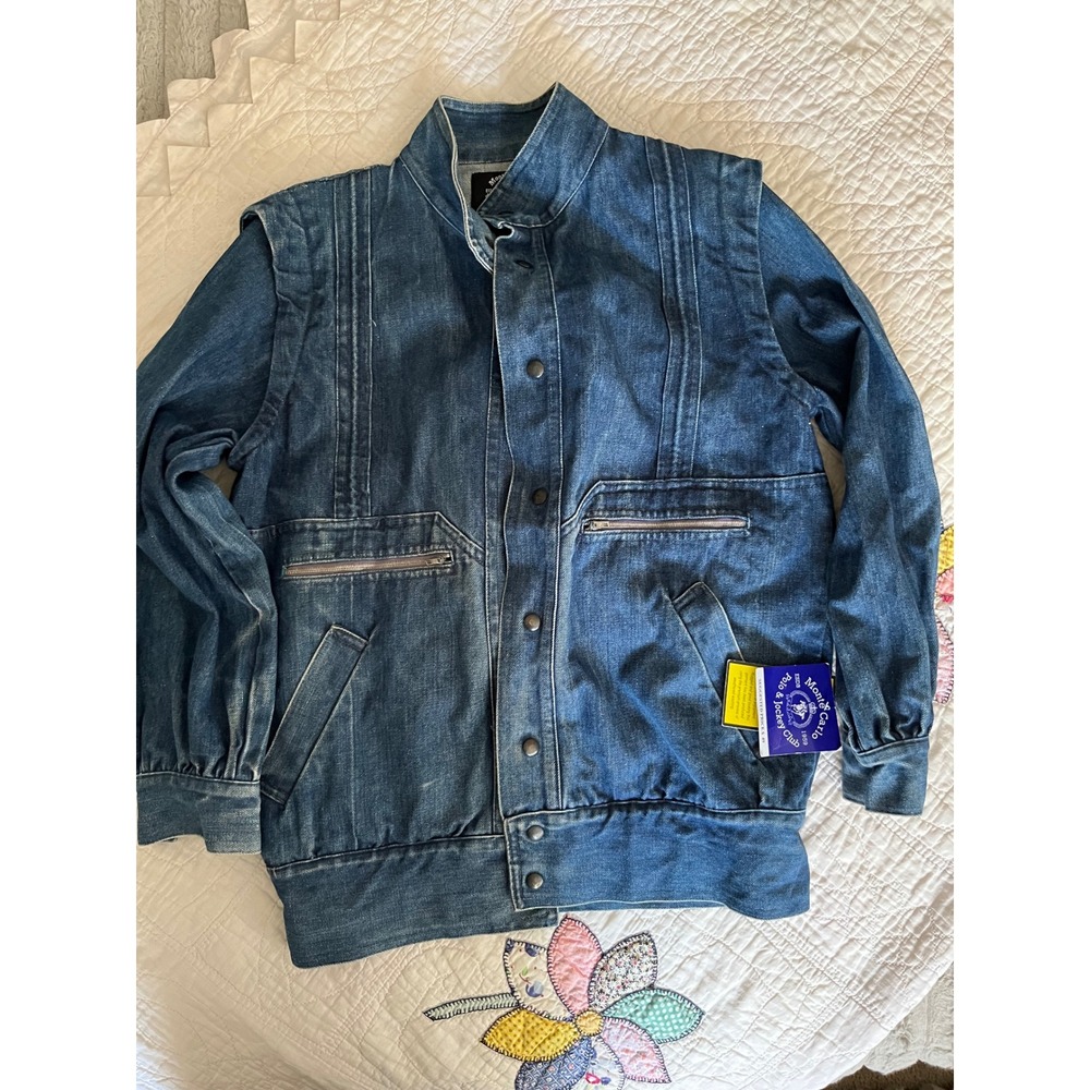 Monte Carlo Polo & Jockey Club Mens Denim Jacket Medium Blue Heavy Cotton NWT